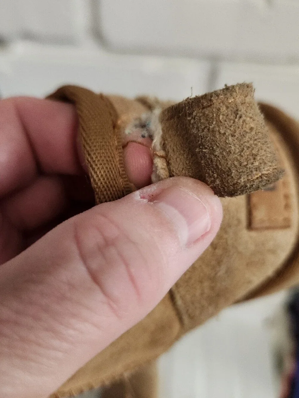 UGG Youth Chestnut Suede Shearling Slip-On Boots, Size 5